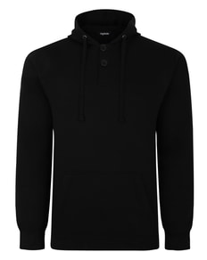 Bigdude Buttoned Pullover Hoody Black